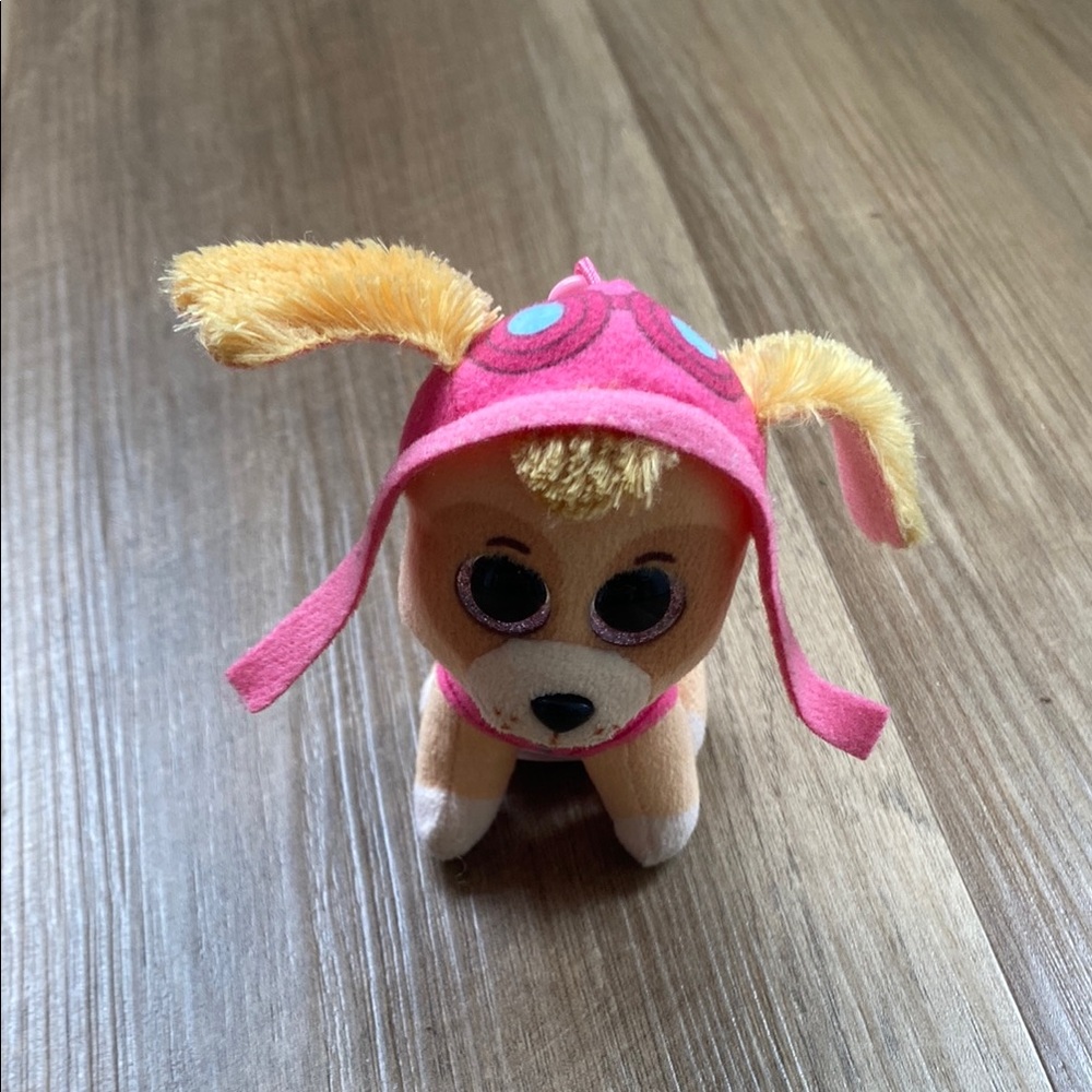 Paw Patrol Pink and Tan Stuffed Animal keychain
